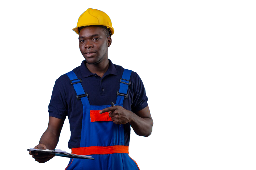 jeune-homme-constructeur-afro-americain-portant-uniformes-construction-casque-securite-debout-presse-papiers-pointant-vers-elle-index-sourire-confiant_141793-19026